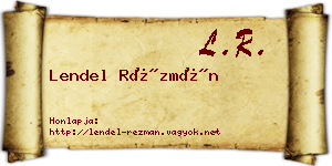 Lendel Rézmán névjegykártya
